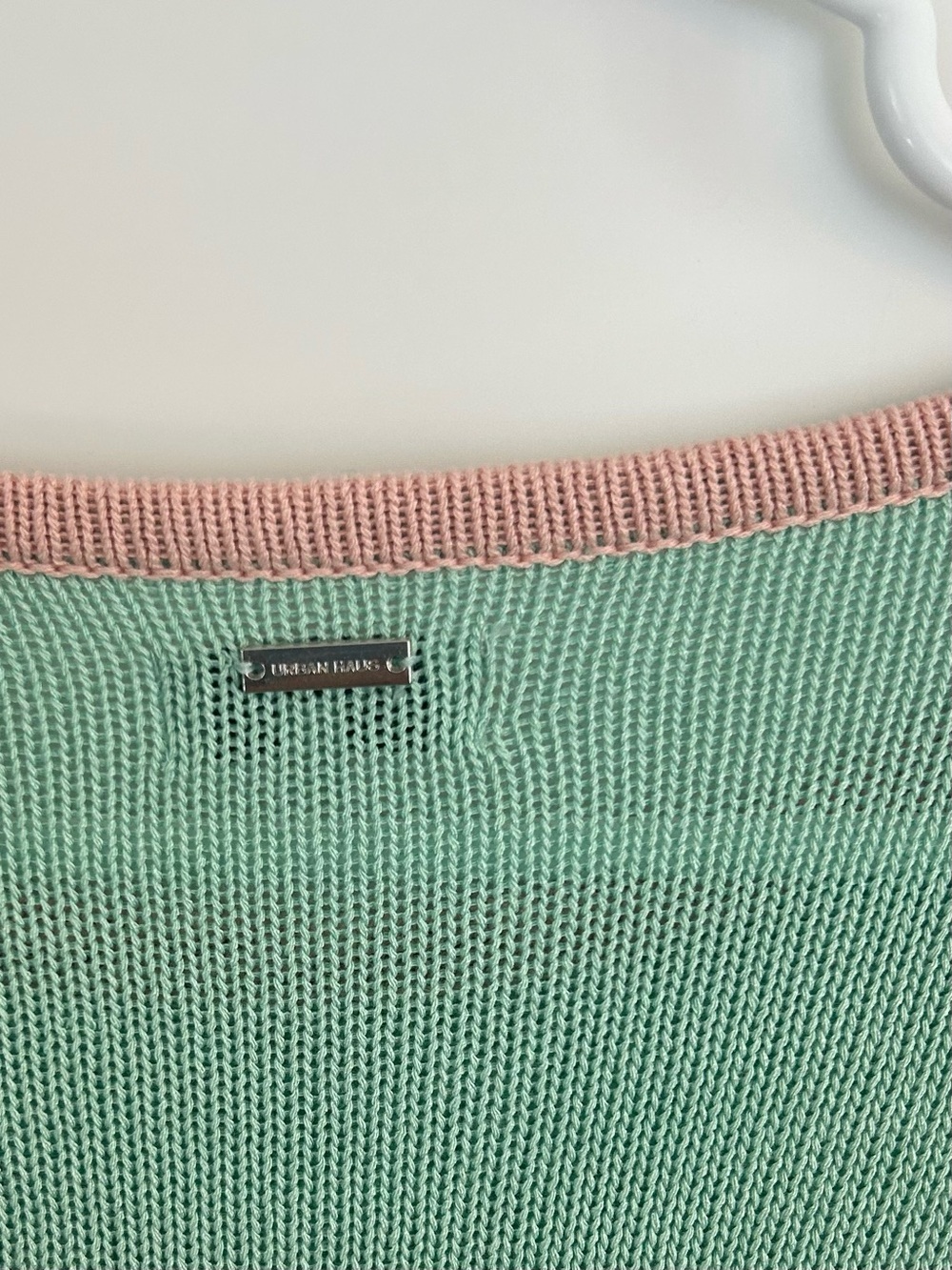 The Urban Haus Women’s Pastel Striped Knit Sweater Top Puff Sleeve- Size S - Picture 5 of 11